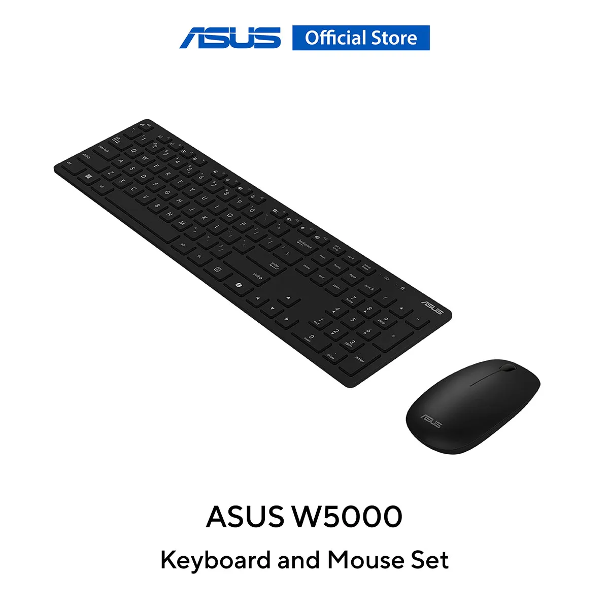 KEYBOARD (คีย์บอร์ด) ASUS W5000 Wireless Keyboard and Mouse Set - Black W5000 KEYBOARD+MOUSE/BK/TH