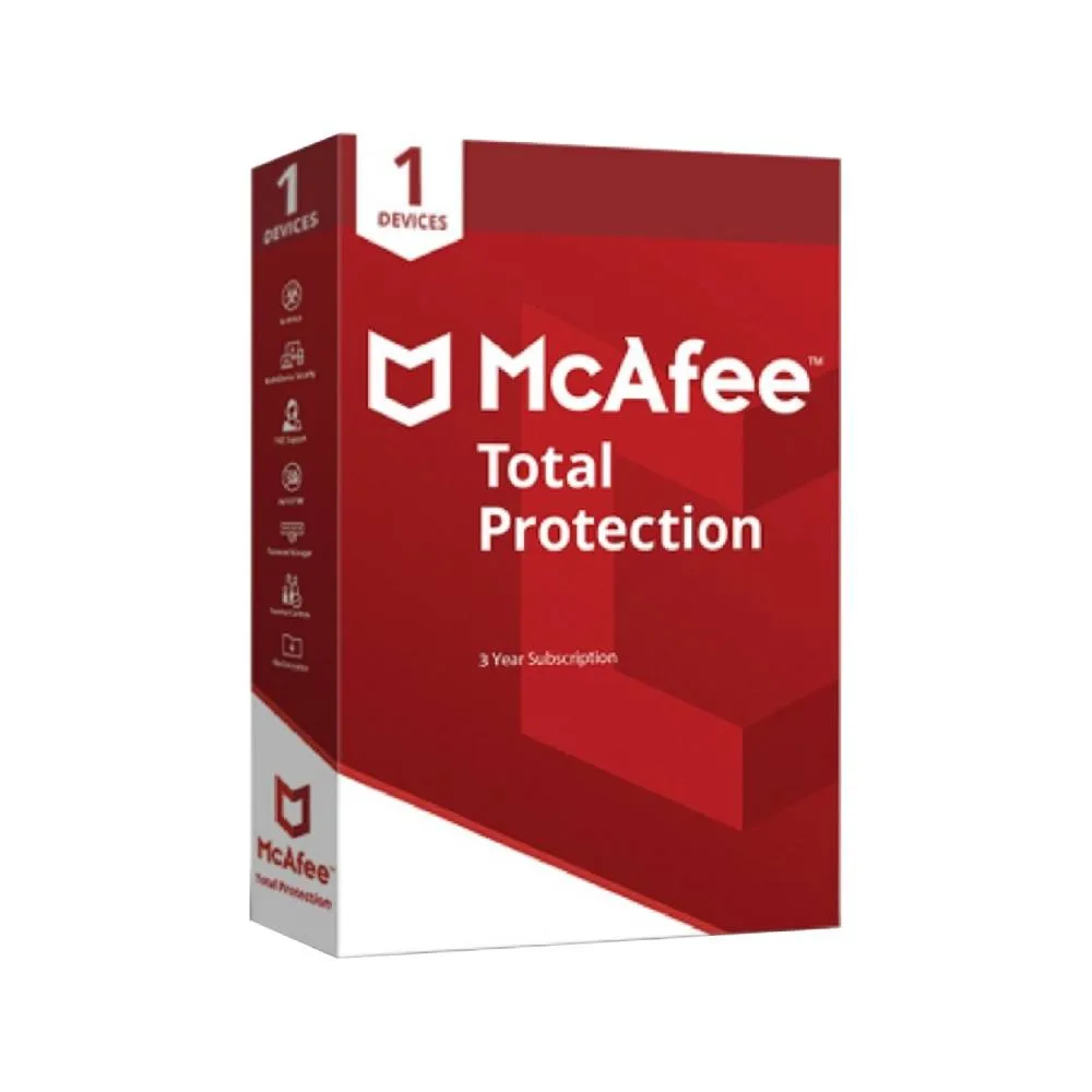ANTIVIRUS (แอนตี้ไวรัส) MCAFEE TOTAL PROTECTION 3 YEAR (1 Devices) MCAFEE-TP-3Y